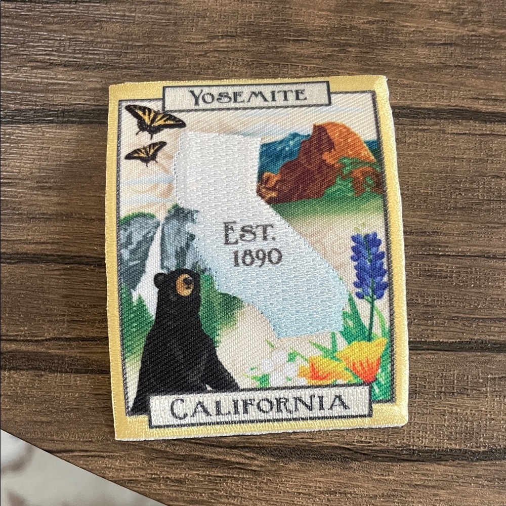 Yosemite California Patch with Bear and Flowers
